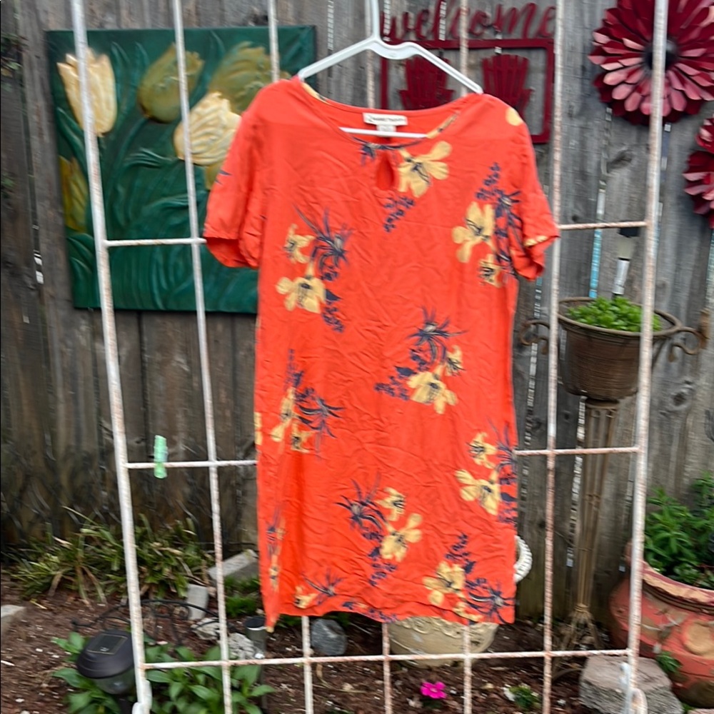 Bamboo Traders Silk Dress with Floral Pattern